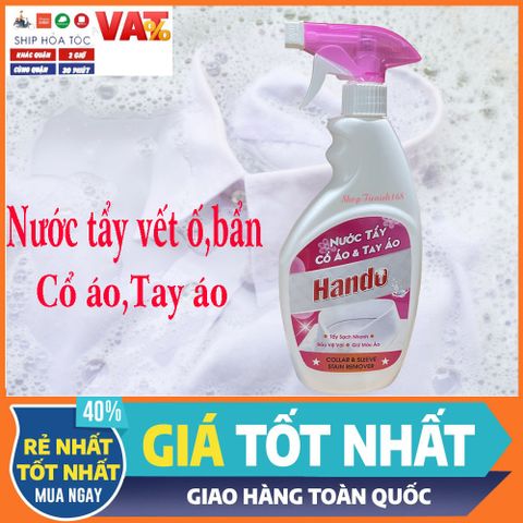 Nước Tẩy Vết Bẩn Cổ Áo, Tay Áo Hando 500ml - An Toàn, Hiệu Quả, Dễ Sử Dụng Cho Quần Áo Sạch Như Mới