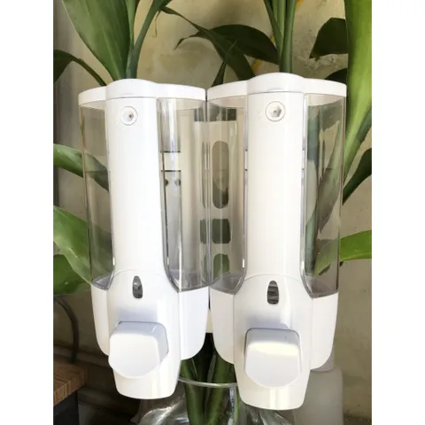 Hộp xà bông nhấn 2 bình gắn tường cao cấp - Thiết kế hiện đại cho phòng tắm, tiện lợi và sang trọng, phù hợp cho gia đình và nơi làm việc