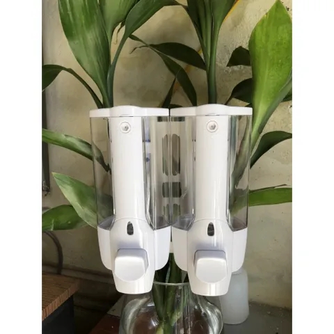 Hộp xà bông nhấn 2 bình gắn tường cao cấp - Thiết kế hiện đại cho phòng tắm, tiện lợi và sang trọng, phù hợp cho gia đình và nơi làm việc