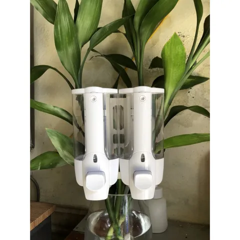 Hộp xà bông nhấn 2 bình gắn tường cao cấp - Thiết kế hiện đại cho phòng tắm, tiện lợi và sang trọng, phù hợp cho gia đình và nơi làm việc