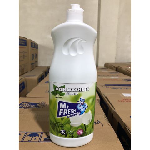 Nước Rửa Chén Bát Mr.Fresh 820ml - Đậm Đặc Tinh Dầu Trà Xanh & Quế, An Toàn Cho Da, Khử Mùi Hiệu Quả, Giúp Rửa Sạch Tinh Tế