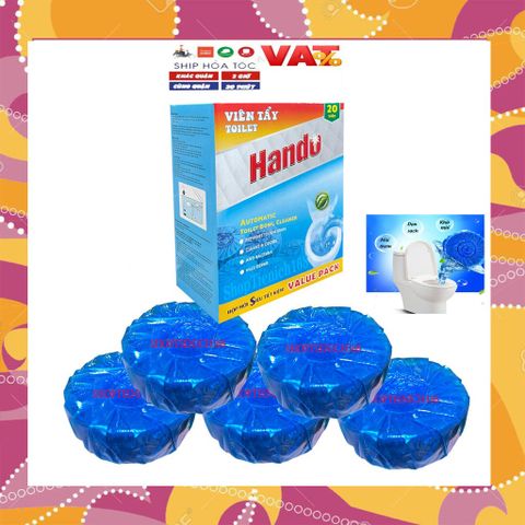 Viên Thả Tẩy Bồn Cầu Hando - Hộp 20 Viên Khử Mùi Sạch Đúng Cách, Diệt Khuẩn Hiệu Quả, Thơm Mát Dễ Dùng