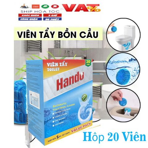 Viên Thả Tẩy Bồn Cầu Hando - Hộp 20 Viên Khử Mùi Sạch Đúng Cách, Diệt Khuẩn Hiệu Quả, Thơm Mát Dễ Dùng