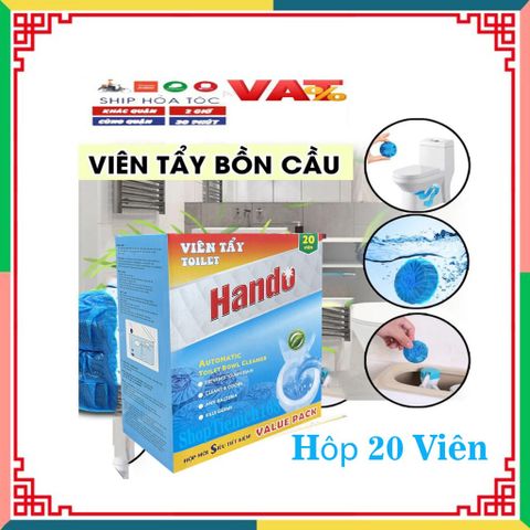 Viên Thả Tẩy Bồn Cầu Hando - Hộp 20 Viên Khử Mùi Sạch Đúng Cách, Diệt Khuẩn Hiệu Quả, Thơm Mát Dễ Dùng