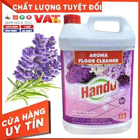 Nước Lau Sàn Hando 5L Diệt Khuẩn Hương Lavender - Sạch Bóng An Toàn Cho Sàn Nhà, Hương Thơm Lưu Lại Lâu
