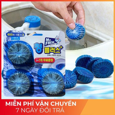 Viên tẩy và khử mùi bồn cầu tự động Mr.Fresh - Vỉ 3 viên kháng khuẩn, giữ sạch và thơm mát cho bồn cầu nhà bạn.