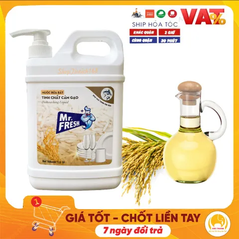 Nước rửa chén bát siêu sạch Mr.Fresh 1.6L TINH CHẤT CÁM GẠO