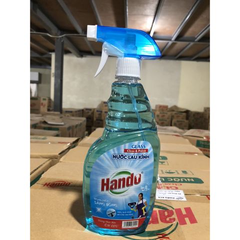 Nước Lau Kính Hando Hương Hoa 600ml - Sản Phẩm Làm Sạch Mặt Kính, Gương, Pha Lê Không Vết Sọc, Tiện Lợi Cho Gia Đình