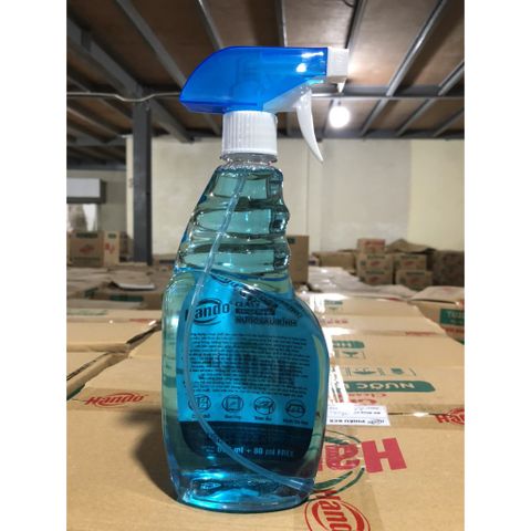 Nước Lau Kính Hando Hương Hoa 600ml - Sản Phẩm Làm Sạch Mặt Kính, Gương, Pha Lê Không Vết Sọc, Tiện Lợi Cho Gia Đình