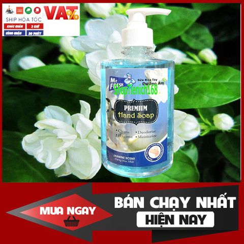 Nước Rửa Tay Khử Mùi Diệt Khuẩn Mr.Fresh 500ml - Hương Dưa Táo, Dâu, Quế, Giúp Bảo Vệ Đôi Tay Sạch Khuẩn, Thơm Mát