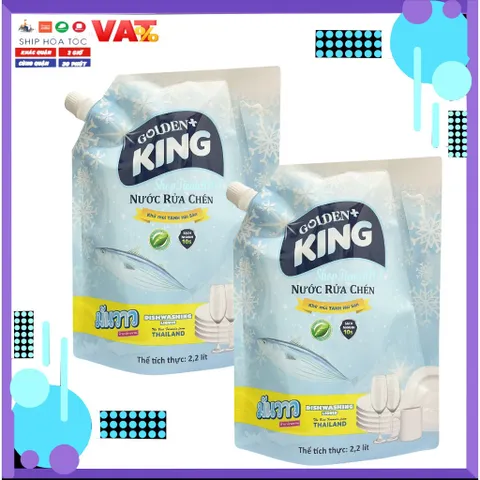 Nước Rửa Chén Bát Khử Mùi Hải Sản Golden King Túi 2.2L Can 4L 358839