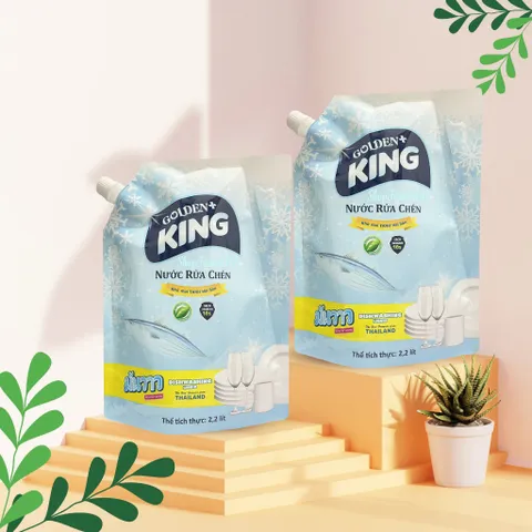 Nước Rửa Chén Bát Khử Mùi Hải Sản Golden King Túi 2.2L Can 4L 358839