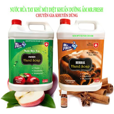 Nước Rửa Tay Premium Mr Fresh 5L Hương Quế - Khử Mùi, Kháng Khuẩn, Dưỡng Da Mềm Mại, Made in Korea
