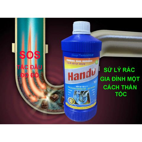 Nước Thông Tắc Đường Ống Hando 1000ml - Giải Quyết Tắc Nghẽn Nhanh Chóng, An Toàn Cho Hệ Thống Cống Rãnh