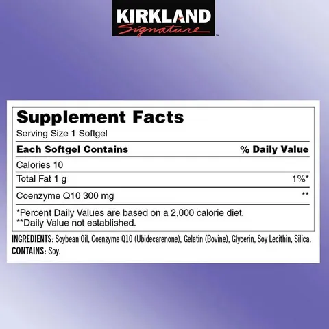Viên uống hỗ trợ tim mạch Kirkland Signature CoQ10 300mg - 100 viên nang mềm duy trì sức khỏe tim mạch và năng lượng hiệu quả