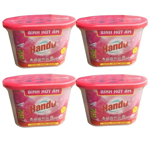 [HOT] Bộ 4 bình hút ẩm Hando 450ml (Hồng)