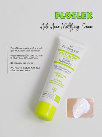 Kem Dưỡng Floslek Pharma Chống Mụn Kiểm Soát Nhờn 50ml - Sản Phẩm Chăm Sóc Da Dành Cho Da Nhờn Mụn, Cân Bằng Dầu, Sạch Mụn