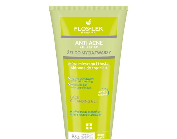Gel Rửa Mặt Floslek Anti Acne 200ml - Sữa Rửa Mặt Chuyên Dụng Cho Da Dầu Mụn, Ngăn Ngừa Mụn Hiệu Quả, Làm Sạch Với Thành Phần Tự Nhiên