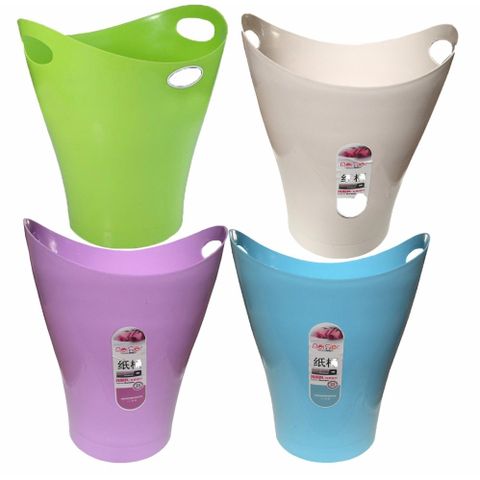 Bộ 4 Thùng Đựng Rác Nhựa Bóng 2 Quai Xách TI666 - Thiết Kế Đẹp, Hình Dáng Thon Gọn, Màu Sắc Tươi Tắn Cho Không Gian Sáng Tạo
