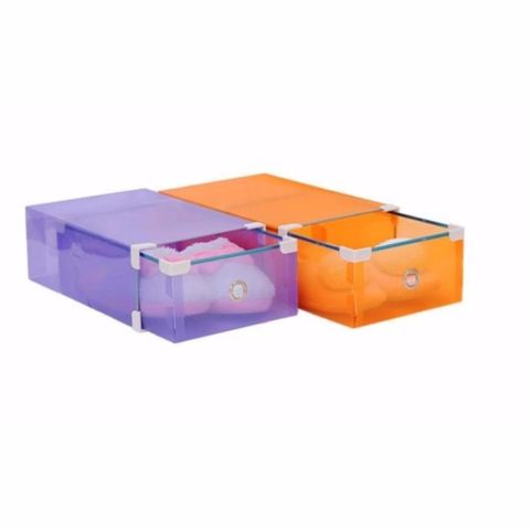 Bộ 8 Hộp Đựng Giày Trong Suốt Viền Kim Loại Tiện Ích - Giải Pháp Bảo Quản Giày Sạch Sẽ, Ngăn Nắp và Gọn Gàng