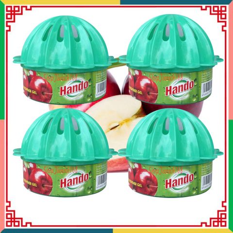 Bộ 4 Sáp Thơm Phòng Khử Mùi Hando 87g - Hương Dâu, Khử Mùi Ẩm Mốc, Nước Hoa Tự Nhiên, Dùng Cho Khu Vực Như Phòng Ngủ, Phòng Bếp