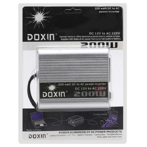 Bộ chuyển đổi nguồn điện 12V sang 220V 200W - Thiết bị tiện ích cho ô tô, điện gia dụng, sạc điện thoại, máy tính xách tay