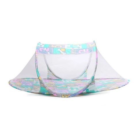 Mùng Ngủ Em Bé Vải Hoa Xanh - Thiết Kế Dễ Dàng, Bảo Vệ Giấc Ngủ, Chống Muỗi, Tiện Ích Đồ Dùng Cho Bé