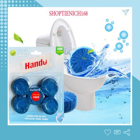 Viên Tẩy Và Làm Thơm Bồn Cầu Hando TI326 - Bộ 6+2 Viên Khử Mùi, Diệt Khuẩn Hiệu Quả, Duy Trì Độ Sáng Bóng Gốm Sứ