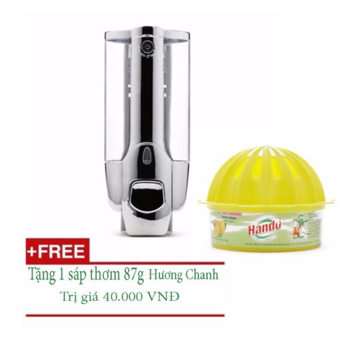 Hộp xà phòng treo tường hiện đại nhấn 1 bình + Tặng sáp thơm cao cấp 87g Hương Brut - Đồ gia dụng phòng tắm tiện ích cho gia đình