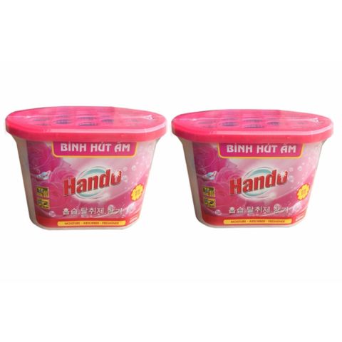 Bộ 3 Bình Hút Ẩm Hando 450ml - Khử Mùi, Chống Nấm Mốc, Hương Hoa Hồng - Giải Pháp Tiện Ích Cho Nhà Ở Việt Nam