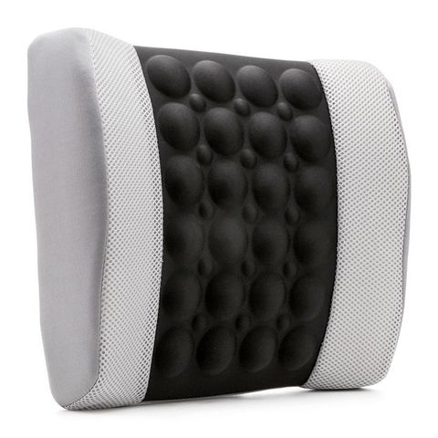 Đệm Dựa Lưng Massage Bọc Nỉ Cao Cấp Cho Ô Tô Tienich168 TI35 - Đen Phối Xám, Thoải Mái, Tiện Lợi, Giảm Mệt Mỏi Khi Lái Xe