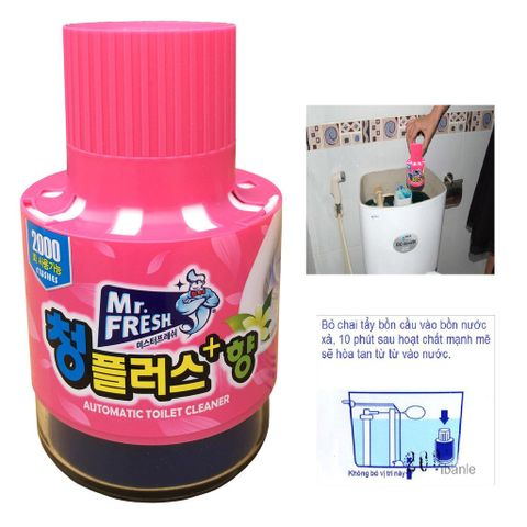 Chai thả bồn cầu tự động khử mùi diệt khuẩn Mr.Fresh Hàn Quốc - Hương Ly 180g, vệ sinh nhanh chóng và hiệu quả.