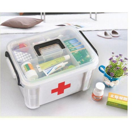 Hộp Đựng Thuốc Gia Đình Di Động - Chất Liệu Nhựa An Toàn, Nhiều Ngăn, Tiện Lợi Cho Sắp Xếp Và Lưu Trữ Dụng Cụ Y Tế