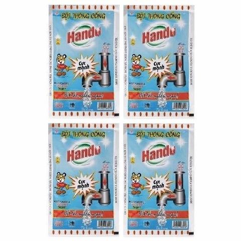 Bột Thông Cống Hando 100g (Bộ 4 Gói) - Giải Pháp Nhanh Chóng Chống Tắc Nghẽn Đường Ống, An Toàn Cho Thiết Bị Vệ Sinh