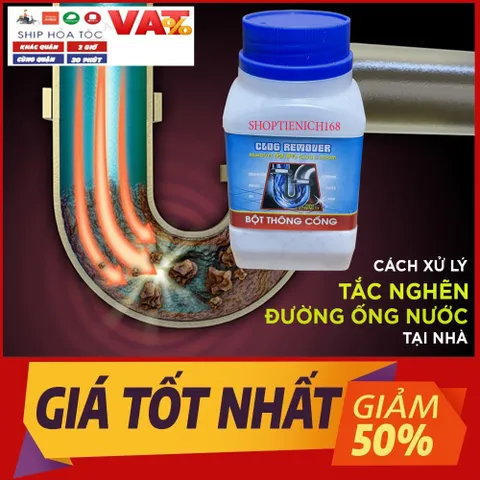 Bột Thông Cống Hando 100g - Bộ 10 Gói Giải Quyết Tắc Nghẽn Hiệu Quả Cho Bồn Cầu, Ống Thoát Nước, Dễ Dàng Sử Dụng