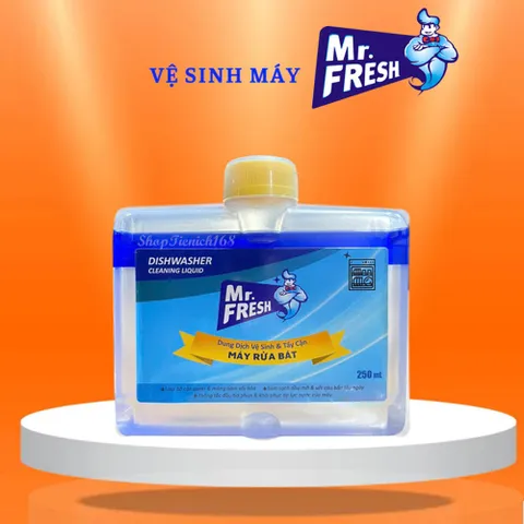 Dung Dịch Vệ Sinh Máy Rửa Chén Bát Mr.Fresh 250ml - Tẩy Vết Dầu Mỡ & Cặn Vôi Hiệu Quả với Mùi Hương Cam Quýt Tươi Mát