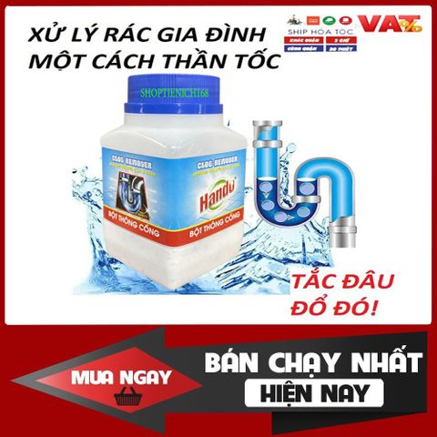 Bột Thông Tắc Đường Ống Hando Xuất Khẩu - Bộ 10 Gói 100g Hiệu Quả, Tiện Dụng Cho Gia Đình, Xử Lý Cặn Bẩn Nhanh Chóng