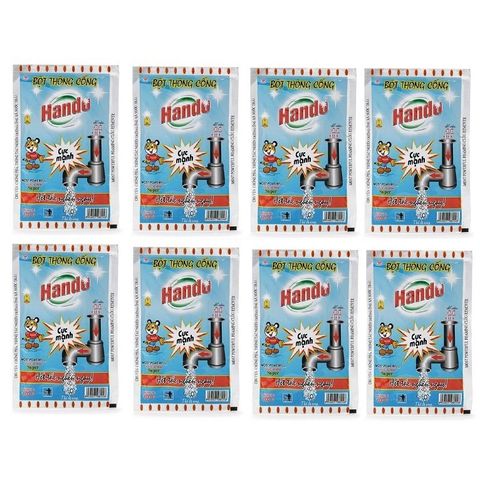 Bột Thông Cống Hando 100g - Bộ 8 Gói Chuyên Dụng Để Thông Cống, Chống Tắc Nghẽn Hiệu Quả Cho Nhà Bếp và Phòng Tắm