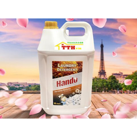 Nước giặt đậm đặc Hando 10L - Giúp giặt sạch gấp 2 lần, hương thơm quyến rũ cho nhà nghỉ và khách sạn, tiết kiệm hơn.