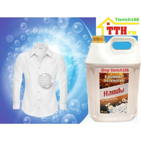 Nước giặt đậm đặc Hando 10L - Giúp giặt sạch gấp 2 lần, hương thơm quyến rũ cho nhà nghỉ và khách sạn, tiết kiệm hơn.