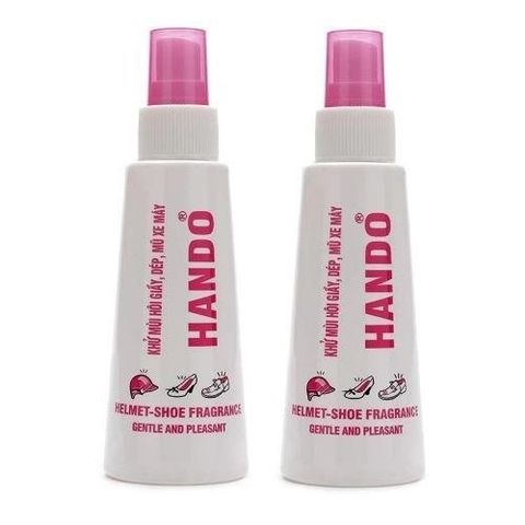 Bộ 2 chai xịt khử mùi giày dép và mũ bảo hiểm Hando 120ml - Khử mùi hôi an toàn, tạo hương thơm tự nhiên, vệ sinh hiệu quả