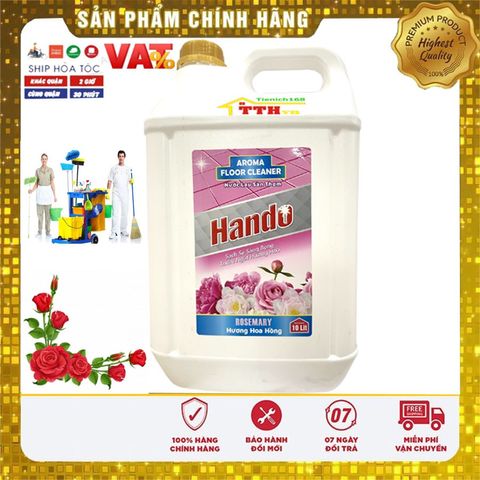 Nước Thơm Lau Sàn Hando 10L Hương Nhài - An Toàn, Diệt Khuẩn, Sạch Sẽ cho Nhà Hàng và Gia Đình