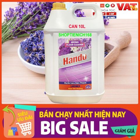 Nước Thơm Lau Sàn Hando 10L Hương Lavender - An Toàn, Diệt Khuẩn, Cho Nhà Hàng & Vệ Sinh Công Nghiệp