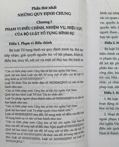 Bộ Luật Tố Tụng Hình Sự 2015 - Cập Nhật 2021, 2024, 2025 - Sách Luật Cơ Bản cho Điều Tra và Truy Tố tại Việt Nam