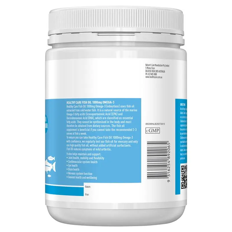 Viên uống dầu cá Omega 3 Fish Oil Healthy Care Úc - Giúp cải thiện sức khỏe xương khớp, tim mạch và chức năng não, Hộp 400 viên