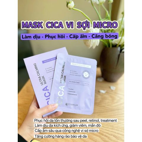 [Công ty] Mặt nạ vải vi sợi phục hồi, dịu da Kyung Lab Cica Ultra Calming Mask 30ml (1 miếng)