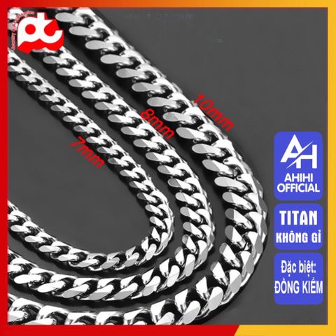 Dây Chuyền Nam Titan Cao Cấp - Phong Cách Đẳng Cấp và Mạnh Mẽ, Chất Liệu Bền, Không Gỉ, Phụ Kiện Thời Trang Nam 10mm Màu Trắng