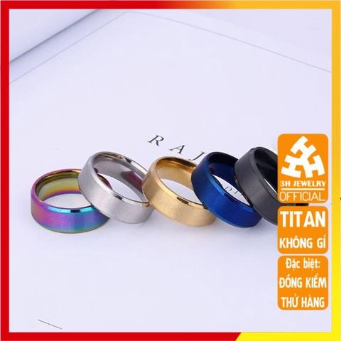Nhẫn Titan Nam Cao Cấp - Thiết Kế Nam Tính, Chống Gỉ, Chống Trầy, Phụ Kiện Thời Trang Hiện Đại từ 3H JEWELRY