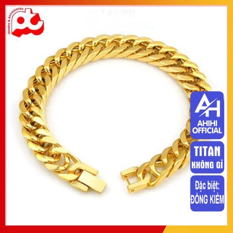 Lắc Tay Titan Cao Cấp Nam Nữ - Thiết Kế Mạnh Mẽ, Bền Bỉ Không Gỉ, Phong Cách Thời Trang Đẳng Cấp, Màu Vàng Sang Trọng 10mm