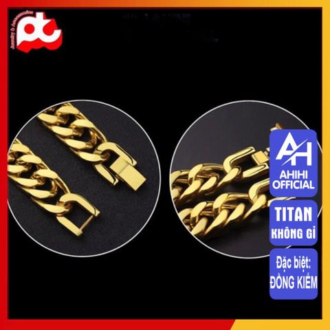 Lắc Tay Titan Cao Cấp Nam Nữ - Thiết Kế Mạnh Mẽ, Bền Bỉ Không Gỉ, Phong Cách Thời Trang Đẳng Cấp, Màu Vàng Sang Trọng 10mm